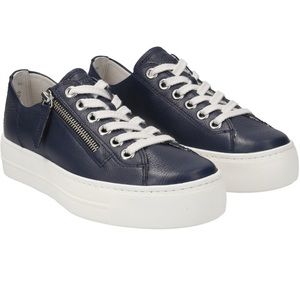 Platform sneaker.Dark blue leather.  Casual and Fashion. Brand New